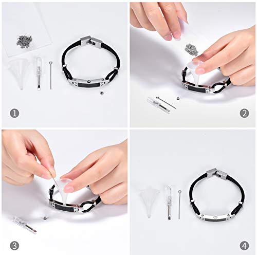 Minicremation Cremation Jewelry Urn Bracelet For Ashes Genuine Leather Memorial Urn Bangles Ashes Holder Keepsake Bracelet For Men(Black, 20) #TOP4