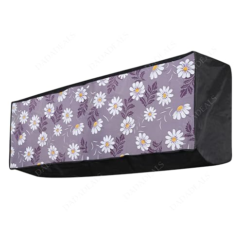 Image of Split AC Cover Combo Set 1.5 Ton | Indoor Outdoor Waterproof & Dustproof Protection | Durable, Breathable Fabric | These Covers Help Maintain Airflow | Light Blue Floral
