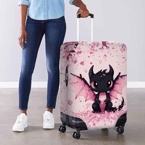 Dragon Luggage Covers for Suitcase Cherry Blossom Travel Suitcase Cover Anti-Scratch Baggage Case Protector Travel Essential with Invisible Zip Universal Fit 18-32'' Pink Luggage4