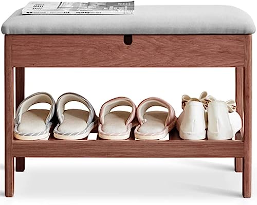 Banc à chaussures en bois massif avec rangement élégant pour l'entrée