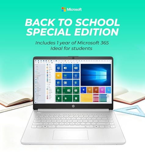 Image of HP Laptop with Copilot AI • Intel 4-Core N150 CPU • 128GB SSD • 2026 Edition • Windows 11 • Microsoft Office 365 Included • Portable Student Laptop