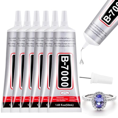 6 PCS 50ml B7000 Glue Clear with Precision Tip, Rhinestone Glue for Nail, Craft Glues, Jewelry Glues, Jewelry Making, Nail Art, DIY, Makeup, Shoes 6 PCS 50ml B7000 Glue Clear with Precision Tip, Rhinestone Glue for Nail, Craft Glues, Jewelry Glues, Jewelry Making, Nail Art, DIY, Makeup, Shoes