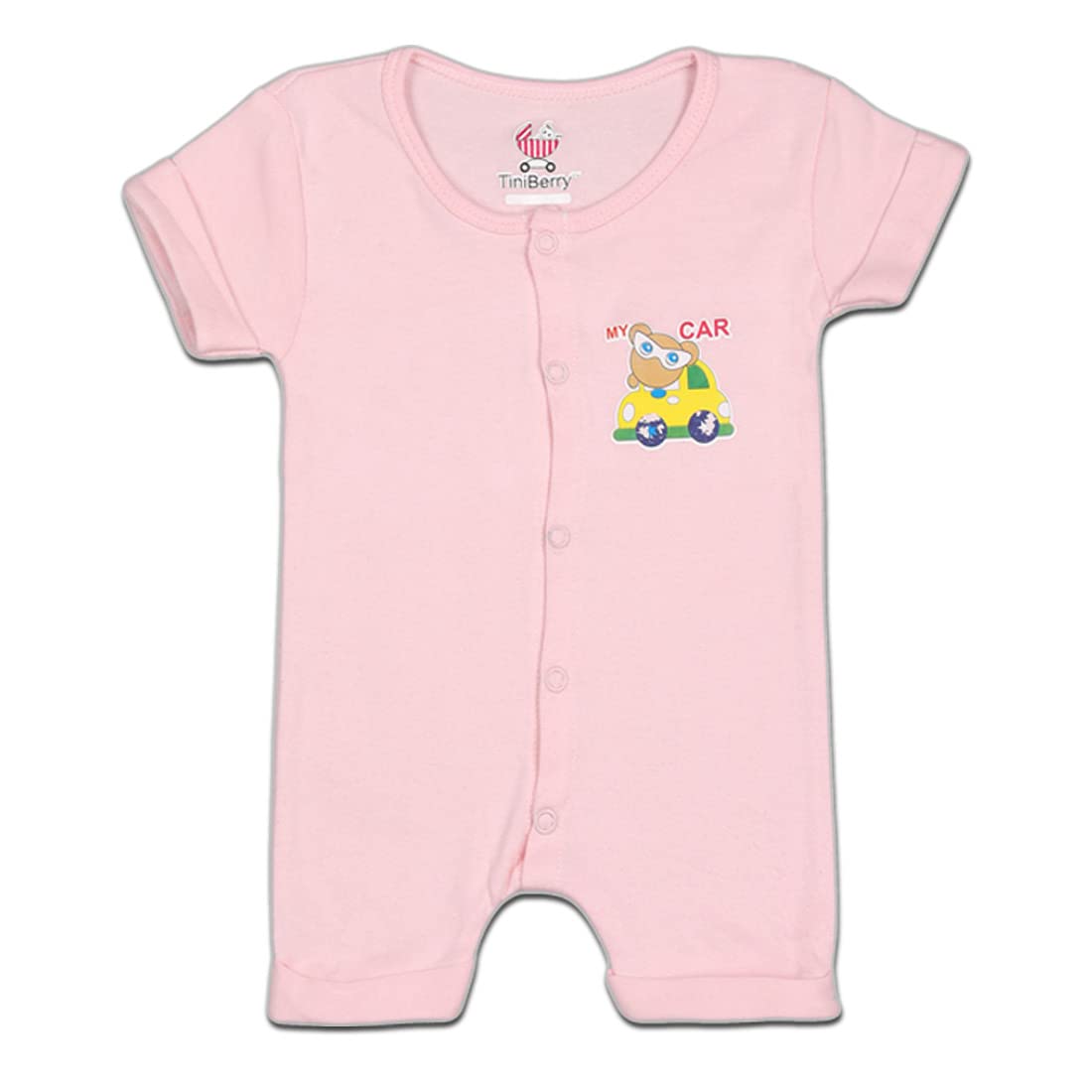TiniBerry 100% Cotton Rompers/Sleepsuits/Jumpsuit/Bodysuit Night Suits for Baby Boys & Girls, Infants, New Borns (Pack of 1)
