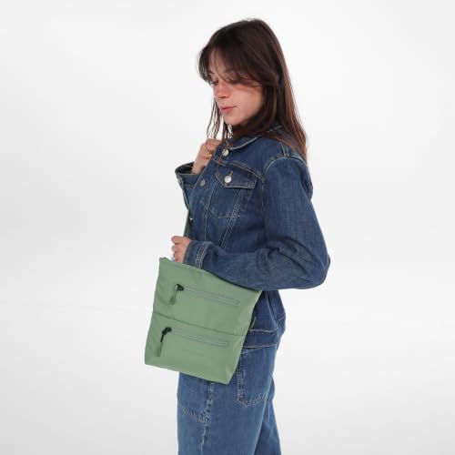 Image of Sherpani Sadie, Nylon Crossbody Bag, Lightweight Shoulder Bag, Travel Cross Body, Crossbody Purse, RFID Protection, Removable Coin Purse, Travel Gift (Olivine)