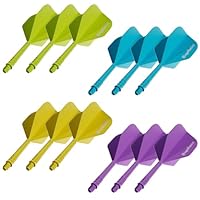 MageRabbit Dart Flight mit Schaft 12pcs, Integriertes präzisionsgeformtes Dart-Flight- und Schaftsystem, Dart Schäfte und Flights aus einem 2BA,professionelles Dart-Zubehör