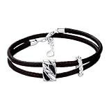 925 Sterling Silver Vintage Bracelets For Women Adjustable Leather Wrap Bracelets