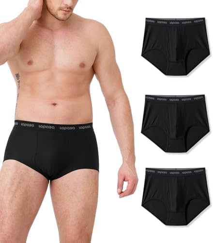 LAPASA Men's Travel Underwear Quick Dry Mesh Hiking Boxer Briefs Lightweight Breathable Activewear 3 Pack (Terraversal M121) Medium (Trunks 3pack) Black*3