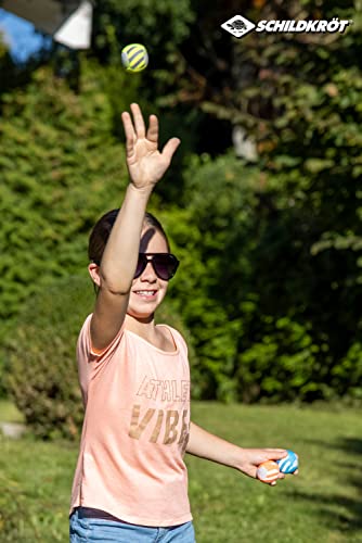 Schildkröt® Neopren Mini-Fun-Bälle, 3 Mini Bälle zum Kicken, Werfen, Fangen, Jonglieren, Ø 5 cm, doppelwandig, gefüllt mit Kunststoff-Granulat, 970145