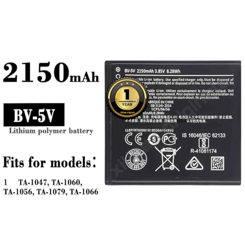Image of BV-5V Battery for Nokia 1 TA-1047 / TA-1060 / TA-1056 /TA-1079 /TA-1066 / Battery with 1 Year Warranty** (C80)