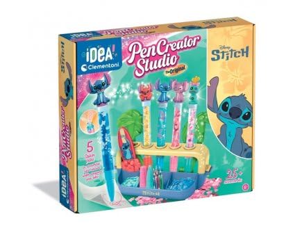 cavernedesjouets Pour stitch - fabrique atelier stylo enfant - cree 5 stylos personnages - kit diy pen creator studio - set coffret creatif fille et carte