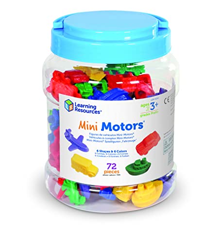 Learning Resources LER0190 Mini Motors Counting And Sorting Fun Set - 72 Pieces, Ages 3+ Car Counters For Kids, Preschool Math Counters thumb #3