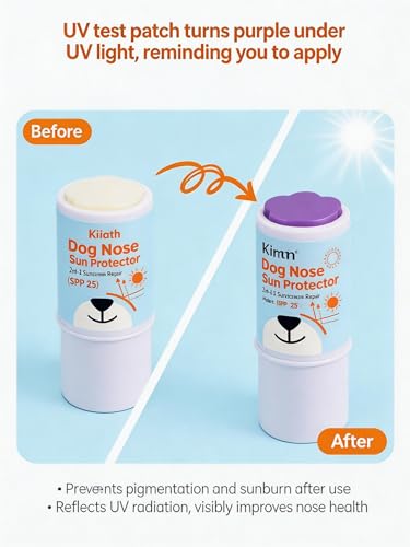 Dog Nose Sunscreen Balm SPF-25 – Plant-Based, Lick-Safe Sun Protection with Shea Butter – Moisturizing Nose Butter for Dry Nose, Beach Dog Essentials for White Dogs & Bulldogs – Fragrance-Free
