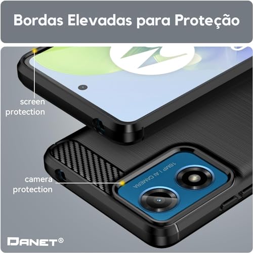 Capa Capinha Anti Impacto Para Motorola Edge 50 Pro Case Com Desenho Fibra De Carbono Shock Queda (P
