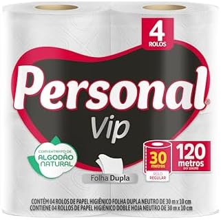 Personal Papel Higiênico Vip Folha Dupla 4 Unidades Branco (Embal...