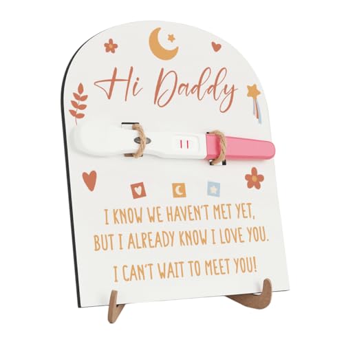 Image of Baby Announcement for Dad Surprise Pregnancy Announcement Ideas Baby Reveal for Husband Daddy to be Gifts Newborn Pregnancy Test Announcement Keepsake Wooden Sign