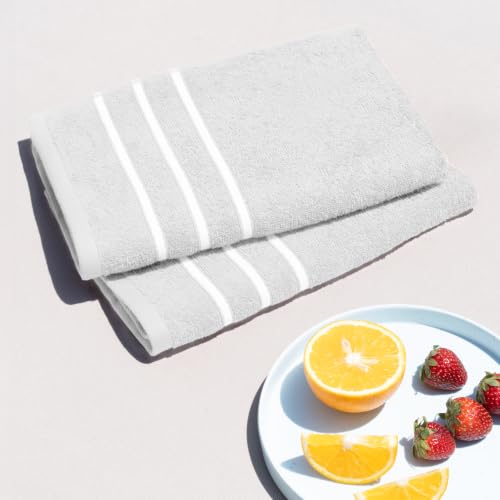 Image of Sassoon Melrose 100% Cotton 2 Piece Hand Towel Set, 400 GSM, White (40cmX60cm) - Highly Absorbent, Soft Material, Perfect for Daily Use