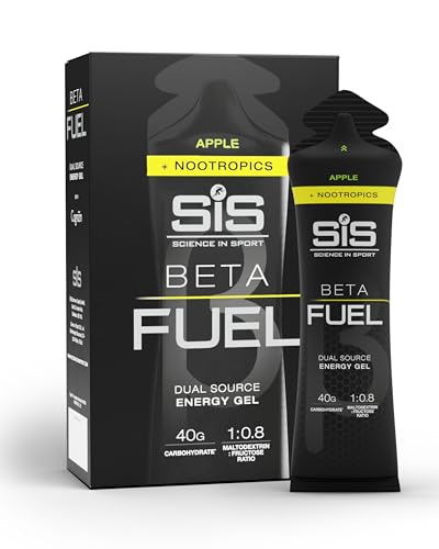 Science in Sport BETA Fuel + Nootropica Gel 6 x 60ml Apfel - Energiereiches Kohlenhydrate Gel mit 40g Kohlenhydrate, Energy Gel für Ausdauersportler