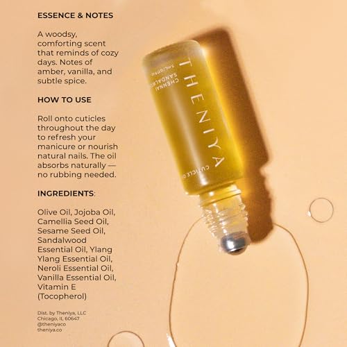 Cuticle Oil for Nail Strengthening and Growth – Hydrating, Vegan, Organic Formula with Jojoba & Vitamin E | 3 Signature Fragrances | 5mL Roll-On (0.17 Fl Oz, Sandalwood Fragrance) - Image 3