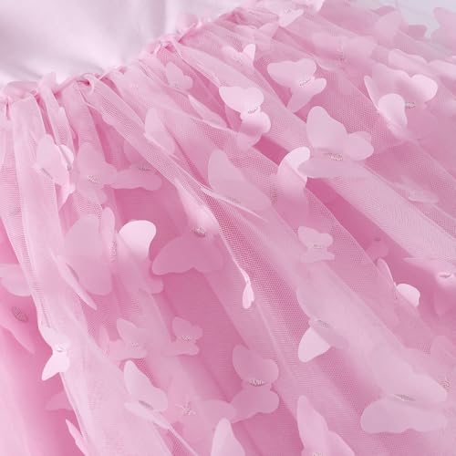 Image of Tutu.kk Toddler Girls Vintage Party Dress Ruffled Sleeve A-Line Tulle Flower Girl Dresses for Wedding,Birthday