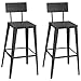 Produktbild VASAGLE Barhocker, 2er Set, Barstühle, Küchenstühle, mit Rückenlehne, Stahlgestell, einfache Montage, Industrie-Design, aschschwarz-tintenschwarz LBC078B02