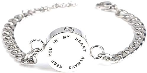 Heartfelt Keep You in My Heart Always Cremation Jewelry Bracelet Urn Memorial Keepsake for Ashes with Funnel Fill Kit