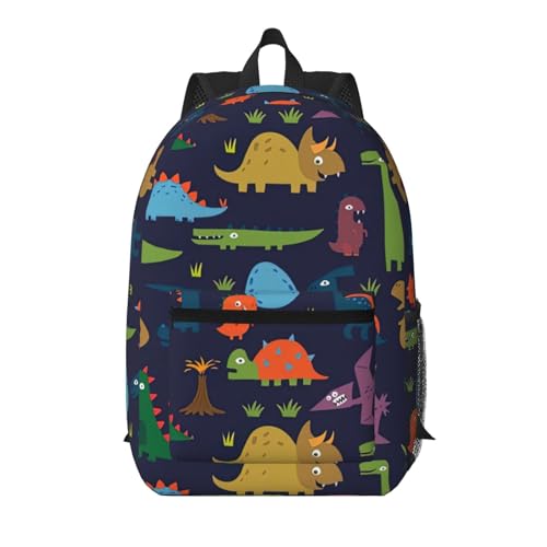 Sac à dos imprimé feuille de palmier dinosaure avec structure multi-poches