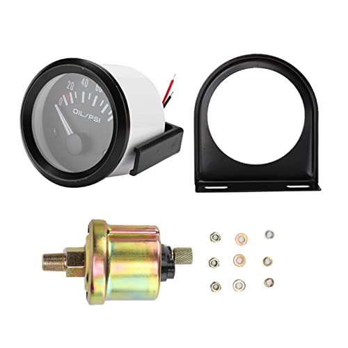 12V Car Oil Pressure Gauge, iversal Oil Pressure Gauge, Car Electromagnetic Oil Pressure Gauge Indicator Car Ting Gauge(52mm/2in)