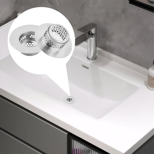 Volumoon Abflusssieb Edelstahl, 3 Stück Abflusssieb Küchenspüle, Schnell Ablaufend, Einfach zu Reinigen, Haarsieb Dusche, für Küche, Badezimmer, Toilette Schutz Der Drainage (Silber)