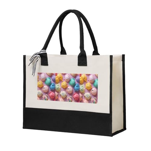 Sac en toile imprimé crème glacée idéal pour vos courses et sorties