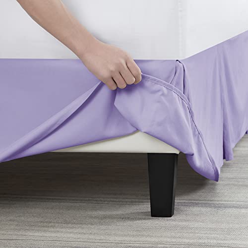 Image of Nestl Lavender Full XL Bed Skirt - Full XL Size Bed Skirt 14 Inch Drop - Brushed Microfiber Bed Skirts - Hotel Quality Pleated Bed Skirt - Shrinkage & Fade Resistant