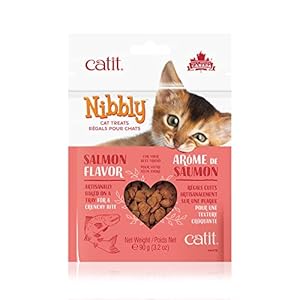 Catit Nibbly Cat Treats-Salmon Flavour-90 G (3.2 Oz), 1 Pouch