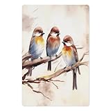 Matériau en fer durable et sensation vintage : fabriqué à partir de fer robuste et épais pour un look vintage durable. Cette plaque en étain imprimée oiseaux se reposant sur une branche d'arbre dispose d'une sensation rétro authentique avec un motif d'impression HD de haute qualité qui crée des images nettes et claires, ce qui fait de ces plaques métalliques un choix de décoration durable.