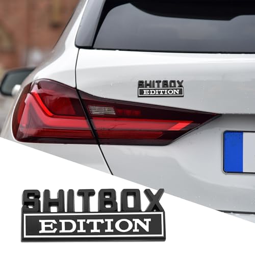 Image of Shit Box Edition Emblem, Car Exterior Emblems Badge 3D Sticker Decal, Shit Box Edition Emblem 3D Letter Sticker, 3D Fender Badge Decal Car Truck Replacement for All Cars