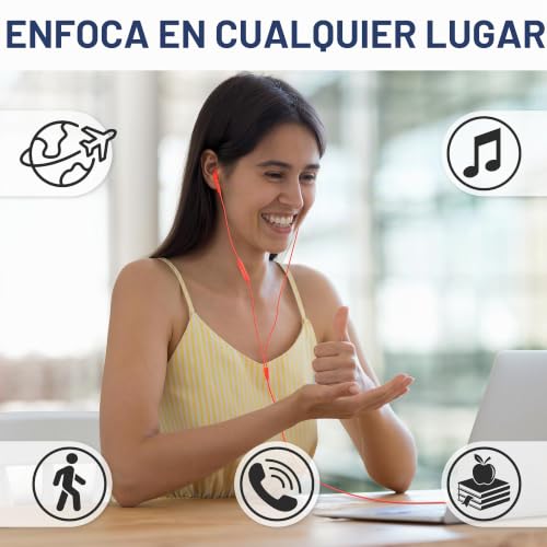 Miniatura 7 de Ludos Ferox Auriculares In Ear Con Cable Y Microfono, 5 Años De Garantía, Auricular Con Jack, Cascos Musica Con Graves Potentes, Para Iphone, Ipad, Samsung, Xiaomi, Gaming, Móvil, Mp3 - Coral