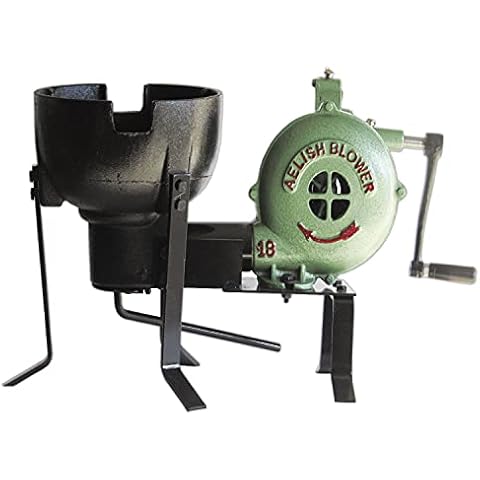 Simond Store Blacksmithing Coal Forge with Hand Blower for Knife Making Forging Farriers Tools and Equipment - Vintage Style Blacksmith Coal Forge Furnace with Pedal Type Handle Cover