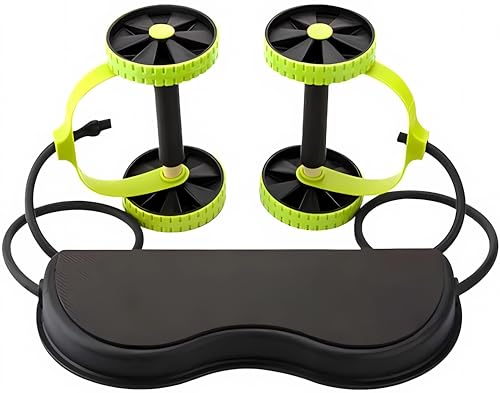 EUROXANTY-Rodillo Ejercicio Rueda Rally Dispositivo Multifuncional Abdominal Muscular Doble Rueda Dispositivo Abdominal Rally Cuerda de Rally de la Rueda Abdominal Fitness Rally Cuerda - imagen 2