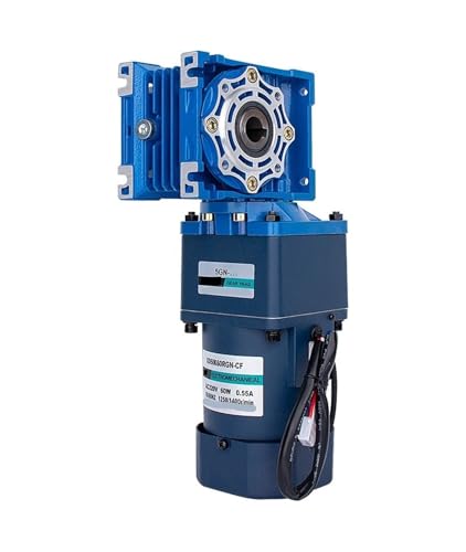 RV40 220V 60W AC Two-Stage Worm Gear Dual Output Shaft Motor with Speed Regulator CW CCW(1rpm)