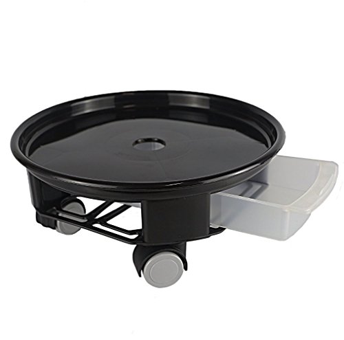 Panpan Plant Saucer Caddy, Plant Dolly With Wheel Roller Moving Tray Pallet,Black,16Inches