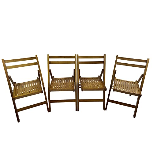 HomVent Slatted Folding Chair Set