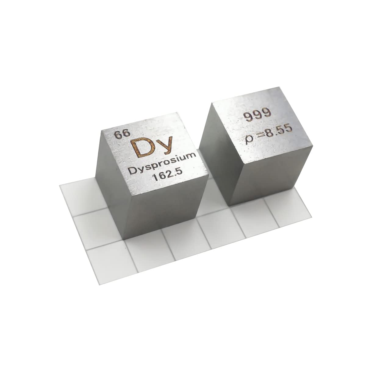 HASMI Dysprosium (Dy) Density Cube, 99.9% for Laboratory Experiment Materials, Personal Hobbies and Collections/Matte/10 Mm