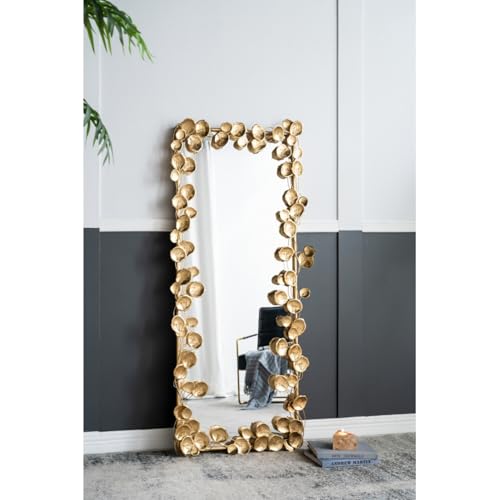 Wheloy 61" x 31" Full Length Mirror with Golden Leaf