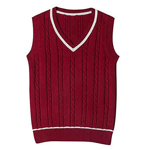 Colete masculino feminino suéter sem manga regata de algodão clássico tricotado listrado jumpers, Ve