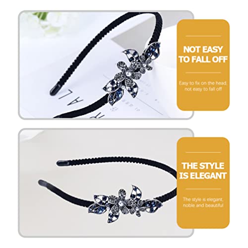 FRCOLOR Embellished Headband Crystal Rhinestones Fashion Headband Women Rhinestone Flower Wedding Party Hair Hoop Band Hairband Headwear Flower Hair Accessories - Image 2