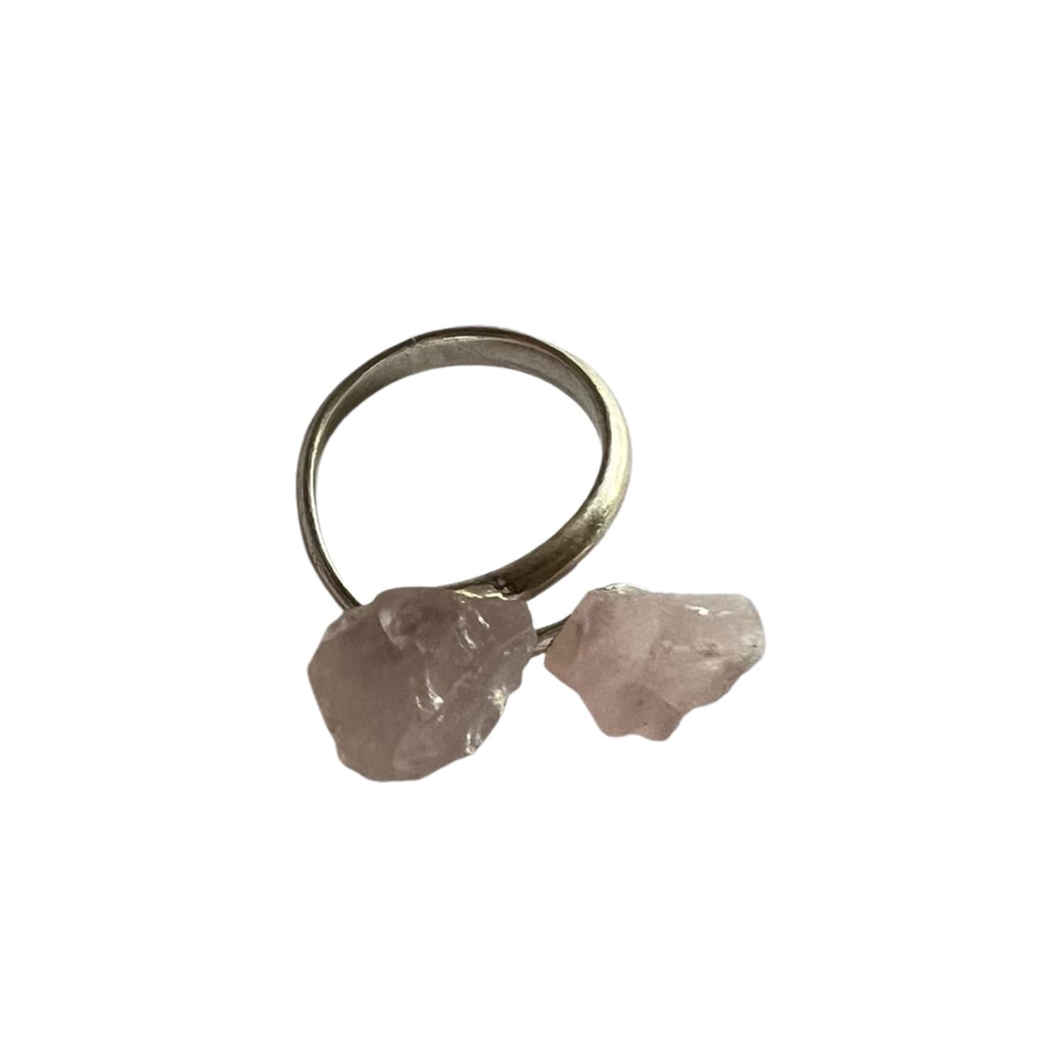 Ayana CrystalsAYANA Adjustable Healing Crystal Ring | Handmade bypass ring for women with Gold-plated Copper | Statement Rings with Ethically Sourced Natural Healing Crystal Gemstone (Rose Quartz)
