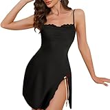 Generisch Negligee Damen Sexy Babydoll Kurz Satin Kleid Nachthemd Sexy...