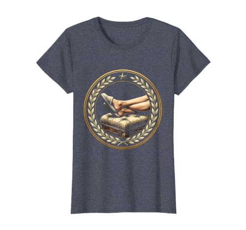 Cozy Homebody Slippered Feet on Ottoman T-Shirt, Women, Heather Blue, Small