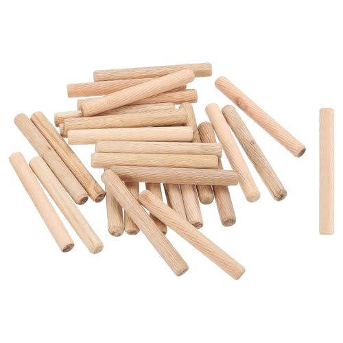 sourcing map 100 pasadores de madera de 3/8 x 3-1/8 pulgadas, extremos biselados de madera estriada, clavijas de madera dura cónicas para muebles, manualidades