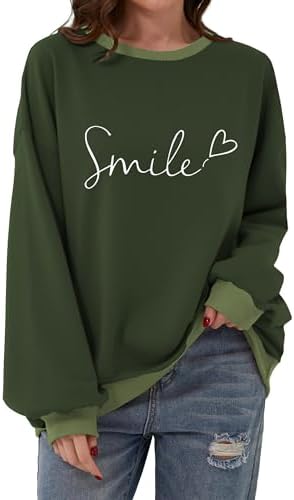 Chicrise Sweatshirt Damen Oversized Gestreifter Farbblock Langarmshirt Gestrickt Rundausschnitt Oberteile locker