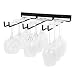 Wallniture Stemware Wine Glass Rack Wall Mountable Wrought Iron 3 Rows Black 13 Inch Deep