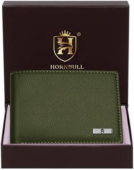 HORNBULL Maddison Men's Olive Green Genuine Leather Wallet